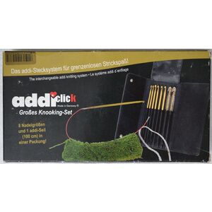 Addi Addiclick Knooking, Crochet Assorted Pouch, Addiclick Aluminium/Plastic Anodised Gold