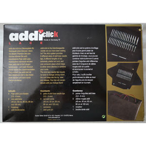 Addi Addiclick Case, Circular Assorted Pouch, Lace Short Mix, 8 Needles, 5 Cords