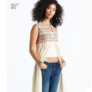 New Look Pattern 6514 Misses' Coat or Vest with Sleeve and Length Variations