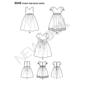 New Look Pattern 6548 Child's Party Dress