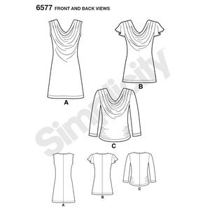 New Look Sewing Pattern 6577 Misses' Knit Tops