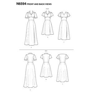 New Look Sewing Pattern N6594 Misses' Dress In Three Lengths