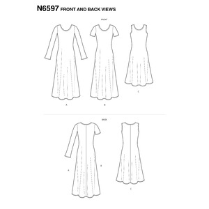 New Look Sewing Pattern N6597 Misses' Knit Dress