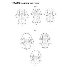 New Look Sewing Pattern N6603 Misses' Mini Dress, Tunic and Top