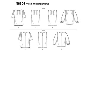 New Look Sewing Pattern N6604 Misses' Tops