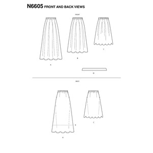 New Look Sewing Pattern N6605 Misses' Skirt with Neck Tie