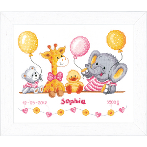 Vervaco BABY SHOWER II Birth Record Counted Cross Stitch Kit PN-0143720