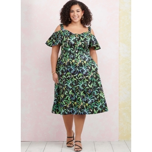 Misses’ Dress with Sleeve & Length Variations, Sizes 20W-28W Simplicity Sewing Pattern 9919W2