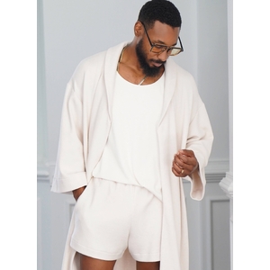 Men’s Robe, Knit Tank Top, Trousers & Shorts by Norris Danta Ford, Sz S-XXL Simplicity Sewing Pattern 9931A