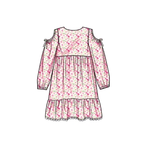 Childrens & Girls Dress w Sleeve Variations, Sz 7-14 Simplicity Sewing Pattern 9933K5