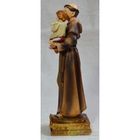 Saint Anthony Statue, Resin, 145mm (5") High x 45mm Wide x 45mm Deep