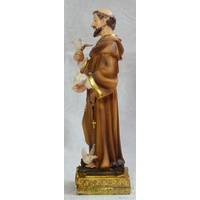 Saint Francis Of Assisi Statue, Resin, 150mm (6") High x 45mm Wide x 45mm Deep