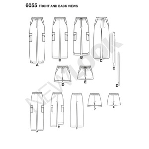 New Look Sewing Pattern 6055 Misses' Pants & Shorts