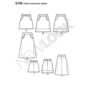 New Look Sewing Pattern 6106 Misses' Skirts