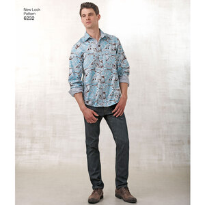 New Look Sewing Pattern 6232 Misses' and Men's Button Down Shirt
