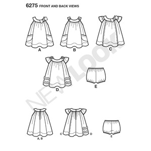 New Look Sewing Pattern 6275 Babies' Dress and Panties
