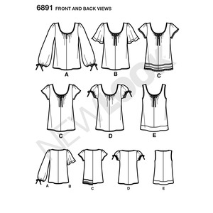 New Look Pattern 6891 Misses' Tops