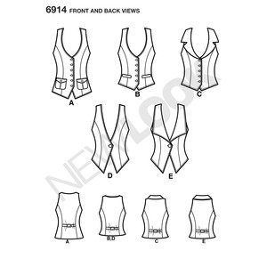 New Look Pattern 6914 Misses' Vests