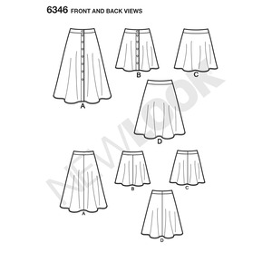 New Look Sewing Pattern 6346 Misses' Easy Skirts in Three Lengths