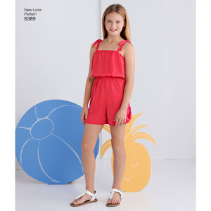New Look Sewing Pattern 6389 Girls' Easy Jumpsuit, Romper and Dresses