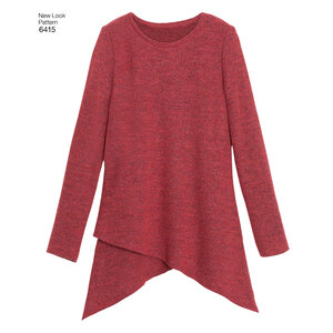 New Look Sewing Pattern 6415 Misses' Knit Tunics