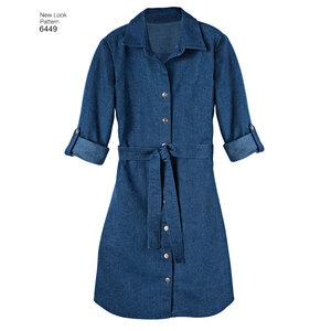 New Look Sewing Pattern 6449 Misses' Easy Shirt Dress and Knit Dress