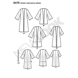New Look Pattern 6476 Misses' Easy Kimono with Length and Sleeve Variations