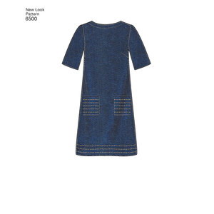 New Look Pattern 6500 Misses' Dress with Neckline, Sleeve, and Pocket Variations