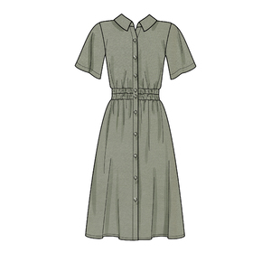 New Look Sewing Pattern N6651 Misses' Button Front Dress With Elastic Waist