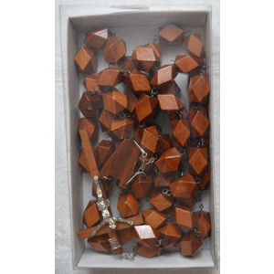 Large Wood Wall Rosary, 152cm Drop, 135mm Crucifix