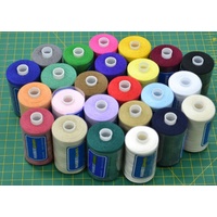 24 x 1000m Spools HabeeSavers 100% Polyester Sewing Thread, One Of Each Colour