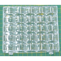 Hemline Bobbin Box, Holds 25 Bobbins, Clear View Plastic
