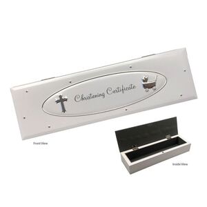 Christening Certificate Holder White/Silver 235x70x40mm CHB1625
