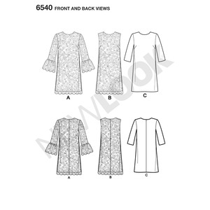 New Look Pattern 6540 Misses' Shift Dress