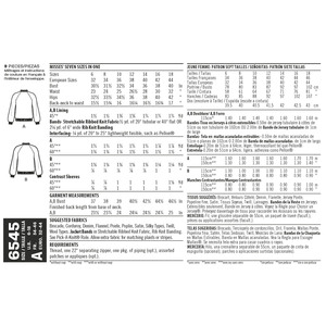 New Look Pattern 6545 Misses' Flight Jacket