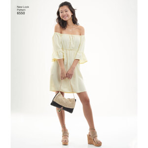 New Look Pattern 6550 Misses' Off-the-Shoulder Dresses