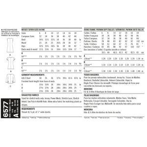 New Look Sewing Pattern 6577 Misses' Knit Tops