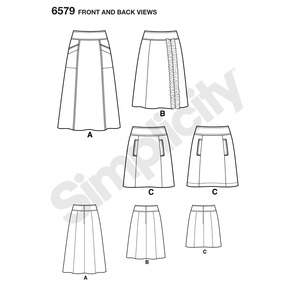 New Look Sewing Pattern 6579 Misses' Skirts
