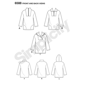 New Look Sewing Pattern 6588 Unisex Tops