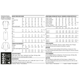 New Look Sewing Pattern N6604 Misses' Tops