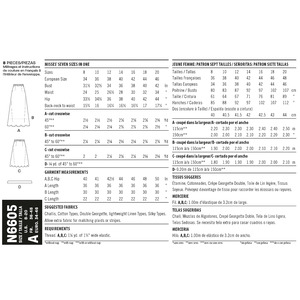 New Look Sewing Pattern N6605 Misses' Skirt with Neck Tie