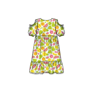 Childrens & Girls Dress w Sleeve Variations, Sz 3-6 Simplicity Sewing Pattern 9933HH