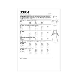 Simplicity Sewing Pattern S3051 Misses’ Apron in Two Lengths Sizes S-L