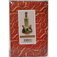 Our Lady Fatima With Children Statue, Resin, 125mm (5") High x 80mm Wide x 55mm Deep
