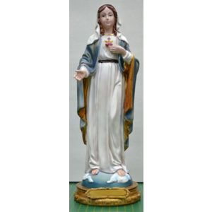 Sacred Heart Of Mary Statue, 200mm (8") High Resin Statue