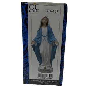 Veronese Mini Statue - Miraculous Our Lady Of Grace, 88mm High, Uniquely Hand-Made