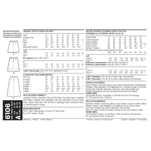 New Look Sewing Pattern 6106 Misses' Skirts
