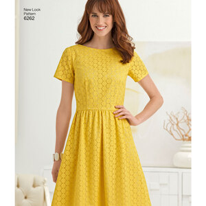 New Look Sewing Pattern 6262 Misses' Dress with Neckline Variations
