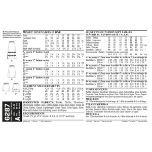 New Look Sewing Pattern 6287 Misses' Pull on Skirt in Four Lengths