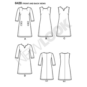 New Look Pattern 6428 Misses' Knit Dresses